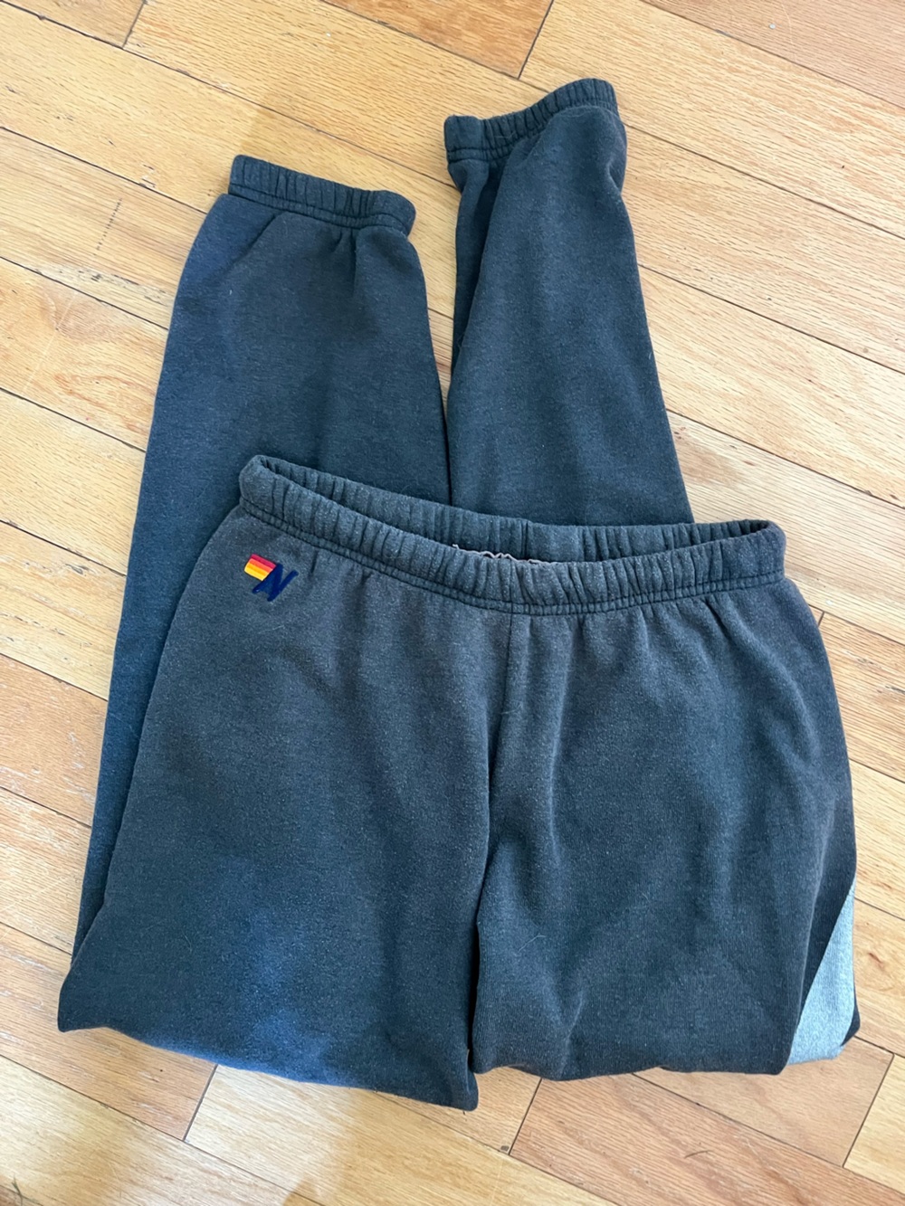 Aviator Nation Lightning Bolt Sweatpants Charcoal Sz S